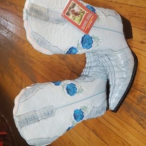 SILVER BULL BOOTS 100% LEATHER 7.5 Blue Sky